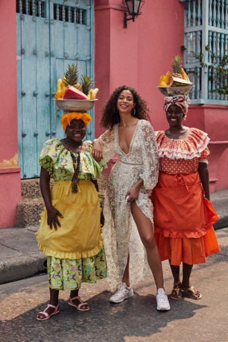 Campaign production in Cartagena for Love and Lemons with Zoey Grossman