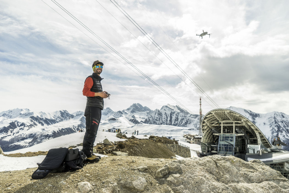 Drone operator getting brilliant aerial shots of The Alps